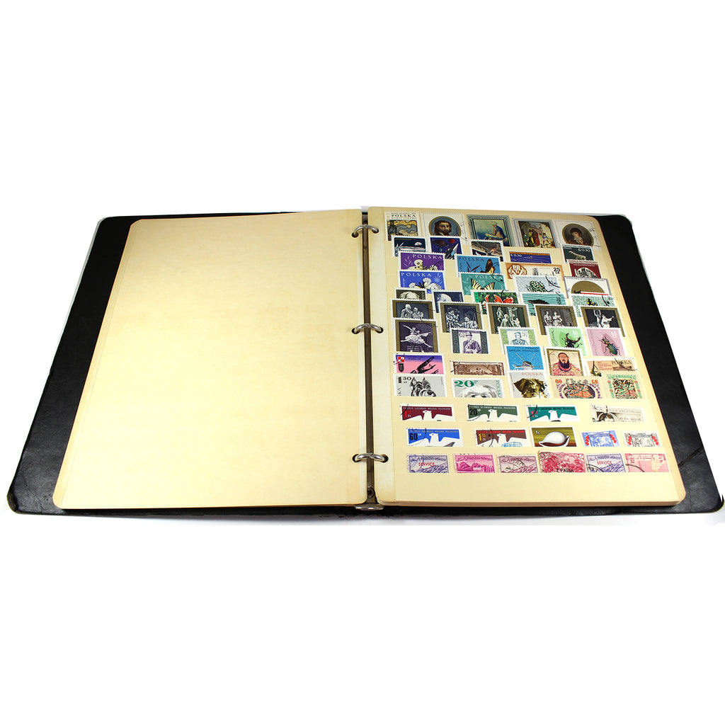 Lot of 150+ World Stamps in Black Binder
