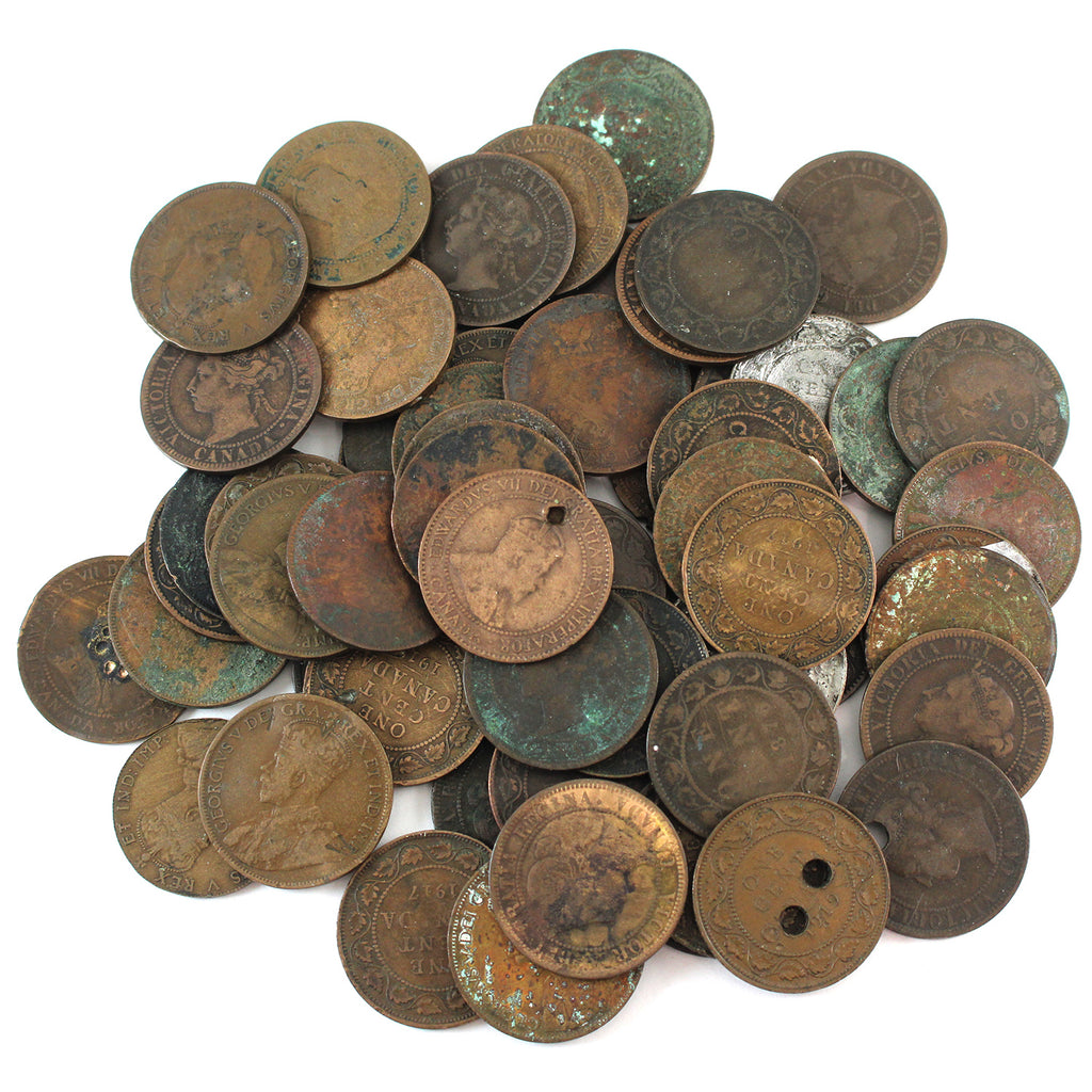 Lot of 60x Canada Large 1-cent Culls, 60Pcs