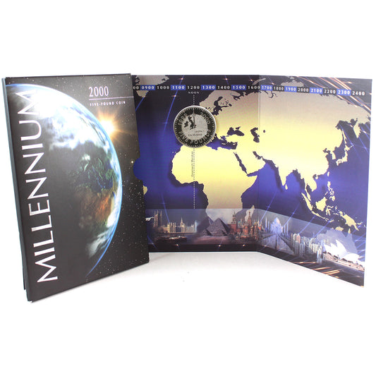 Great Britain 2000 £5 Millennium Crown in Folder (Sleeve small crease)