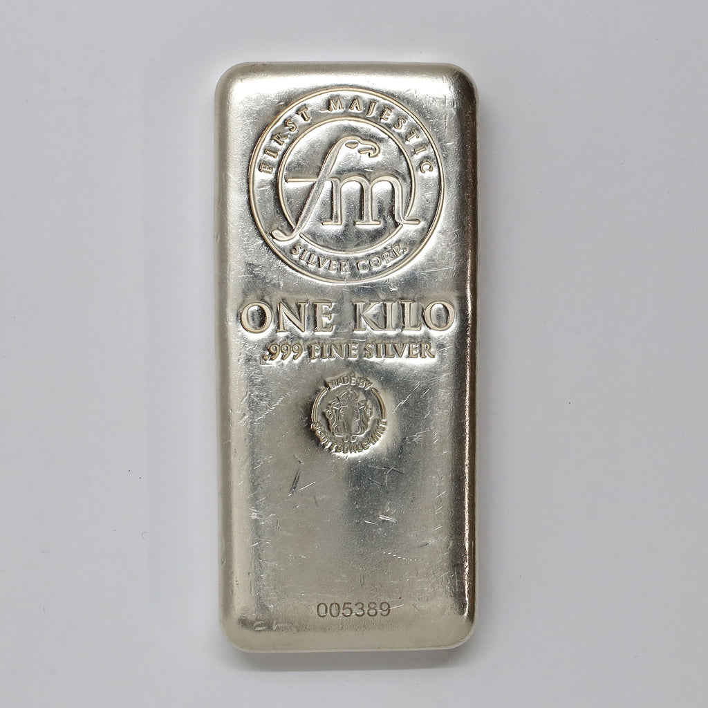 First Majestic / Scottsdale KILO (1000g) .999 Silver Bar (No Tax) Flaws - No CREDIT CARD OR PAYPAL.