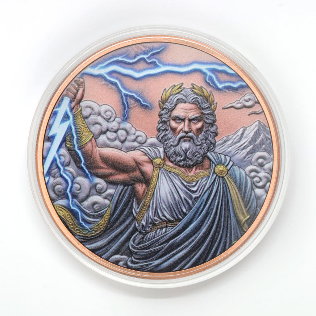 2026 Liberia $1 Zeus Coloured 5oz. AVDP .999 Fine Copper Round