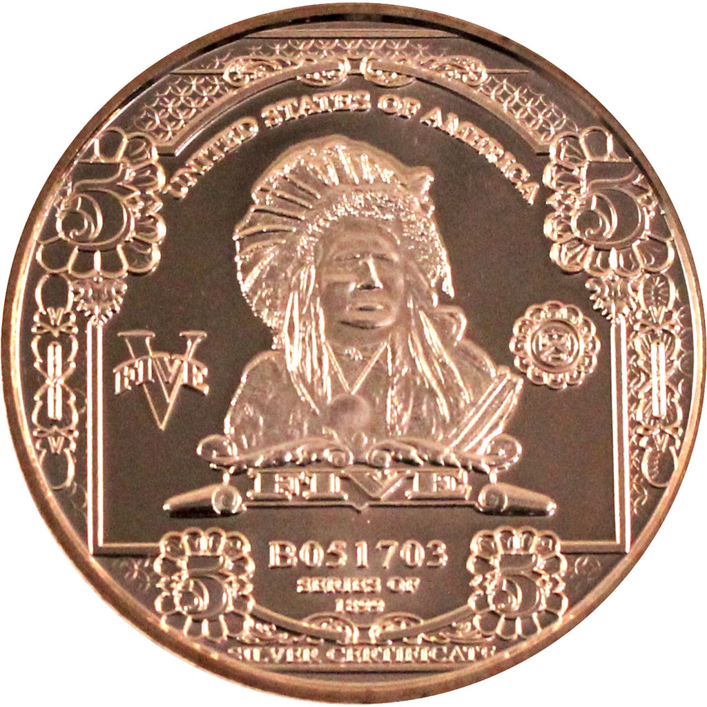 $5 Indian Chief 1oz. .999 Fine Copper