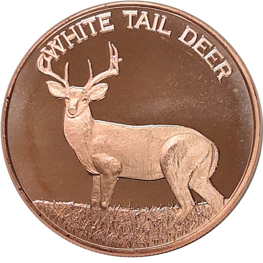 White Tail Deer 1oz. .999 Fine Copper
