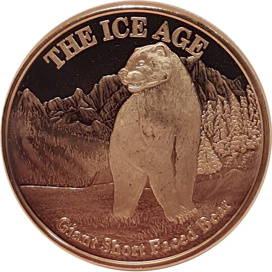 The Ice Age - Giant Short Faced Bear 1oz. .999 Fine Copper