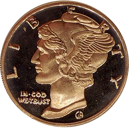 Mercury Dime 1oz. .999 Fine Copper