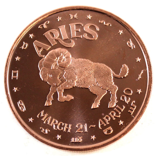 Zodiac Aries 1oz. .999 Fine Copper