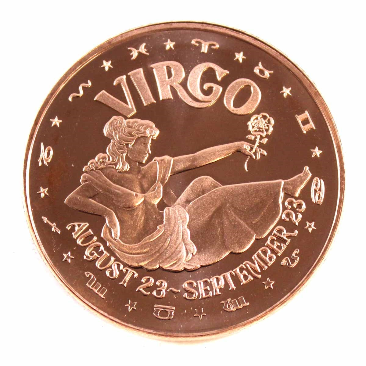 Zodiac Virgo 1oz. .999 Fine Copper