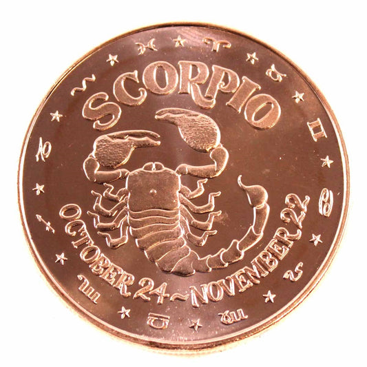 Zodiac Scorpio 1oz. .999 Fine Copper