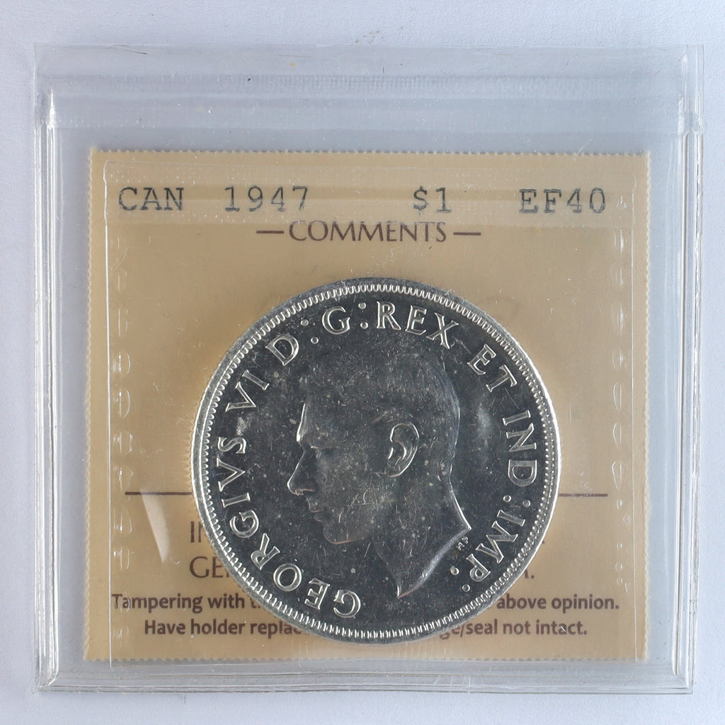 1947 Blunt 7 Canada Dollar ICCS Certified EF40