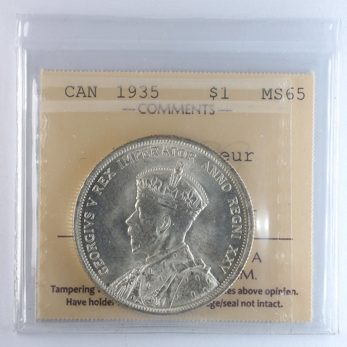 1935 Double Voyageur Canada Dollar ICCS Certified MS65 (XSW 725)