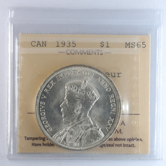 1935 Double Voyageur Canada Dollar ICCS Certified MS65 (XSW 725)