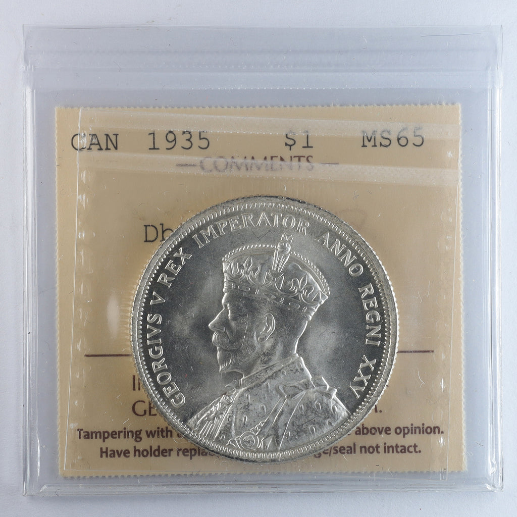 1935 Double Voyageur Canada Dollar ICCS Certified MS65 (XVR 369)