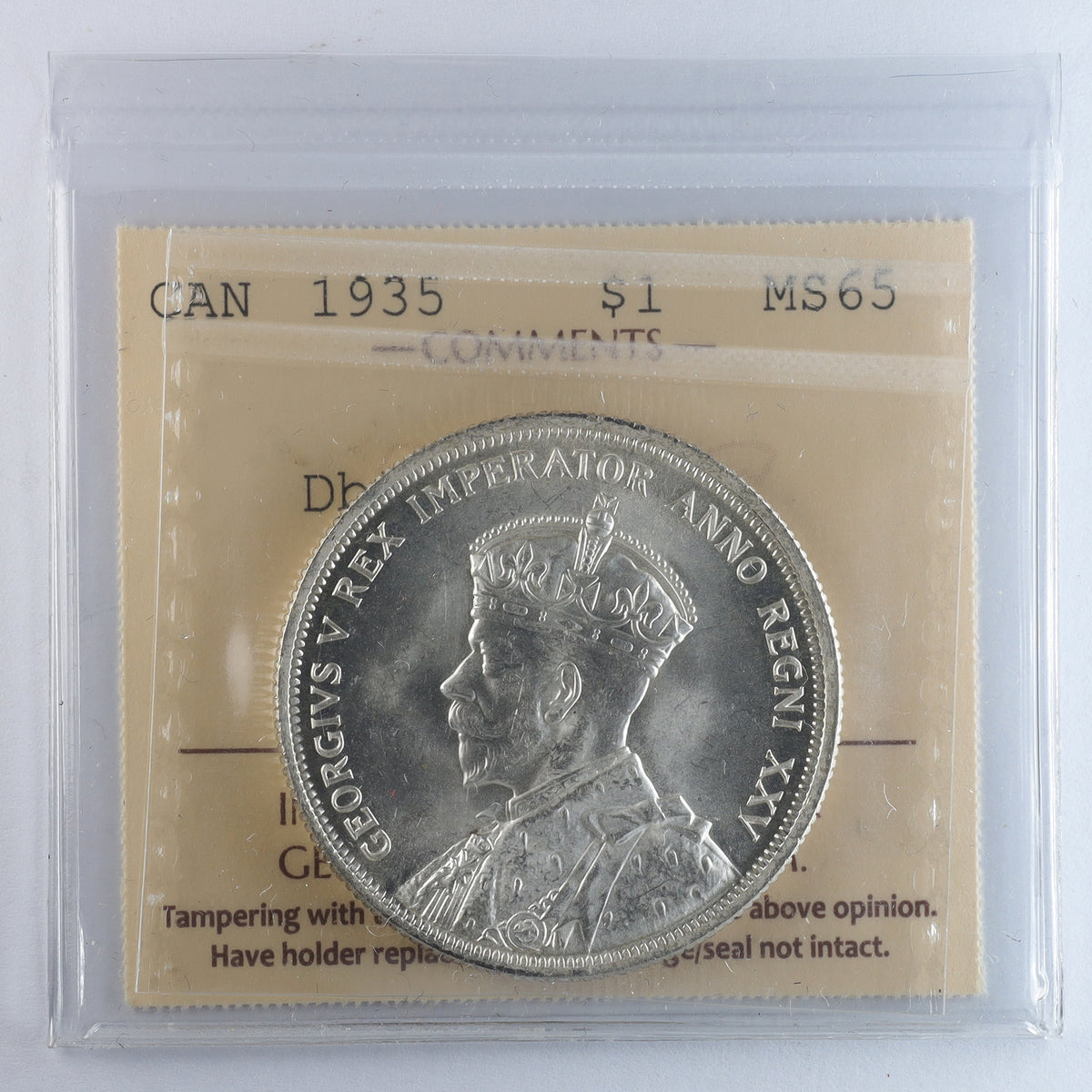 1935 Double Voyageur Canada Dollar ICCS Certified MS65 (XVR 369)