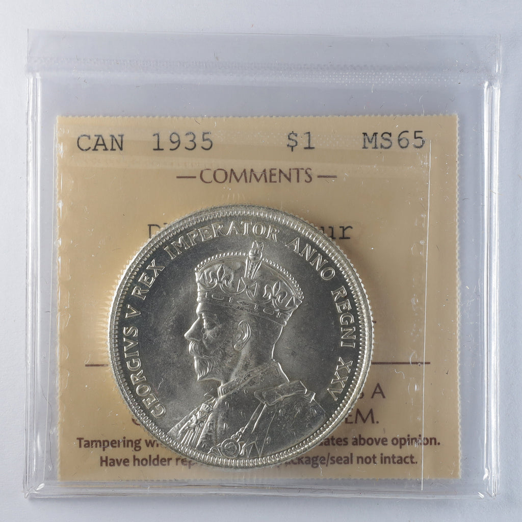 1935 Double Voyageur Canada Dollar ICCS Certified MS65 (XCZ 604)