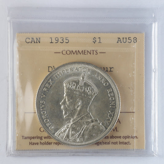 1935 Double Voyageur Canada Dollar ICCS Certified AU58