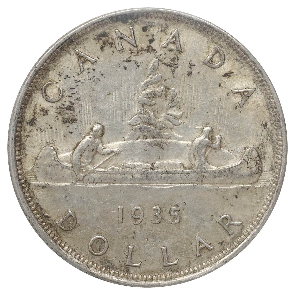 1935 Double Voyageur Canada Dollar ICCS Certified EF45