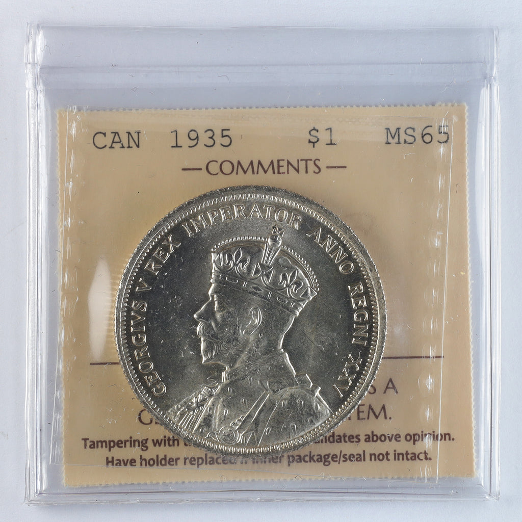 1935 Double XXV Canada Dollar ICCS Certified MS65 (XMY 595)