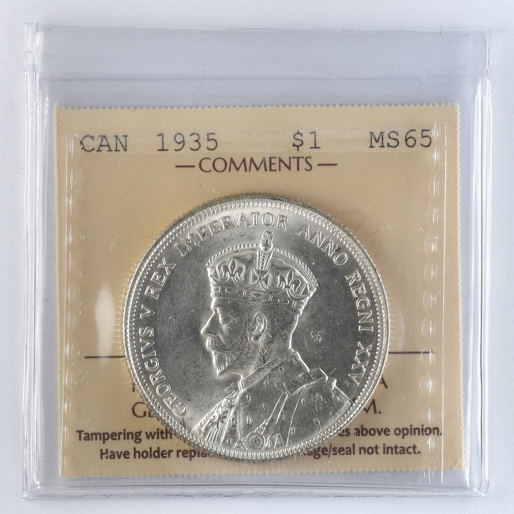 1935 Double XXV Canada Dollar ICCS Certified MS65 (XMY 615)