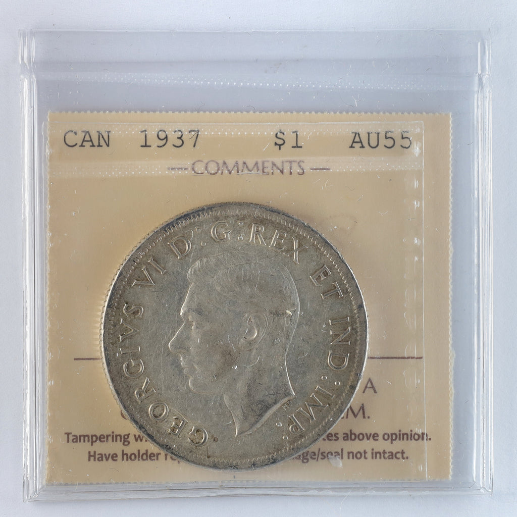 1937 Canada Dollar ICCS Certified AU55