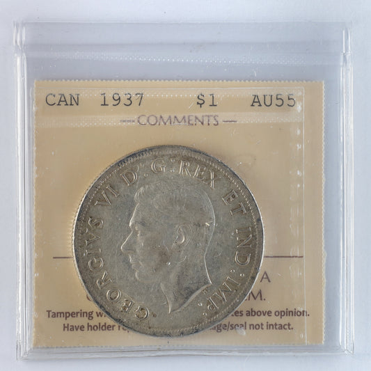 1937 Canada Dollar ICCS Certified AU55