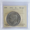 1952 SWL Canada Dollar ICCS Certified MS64