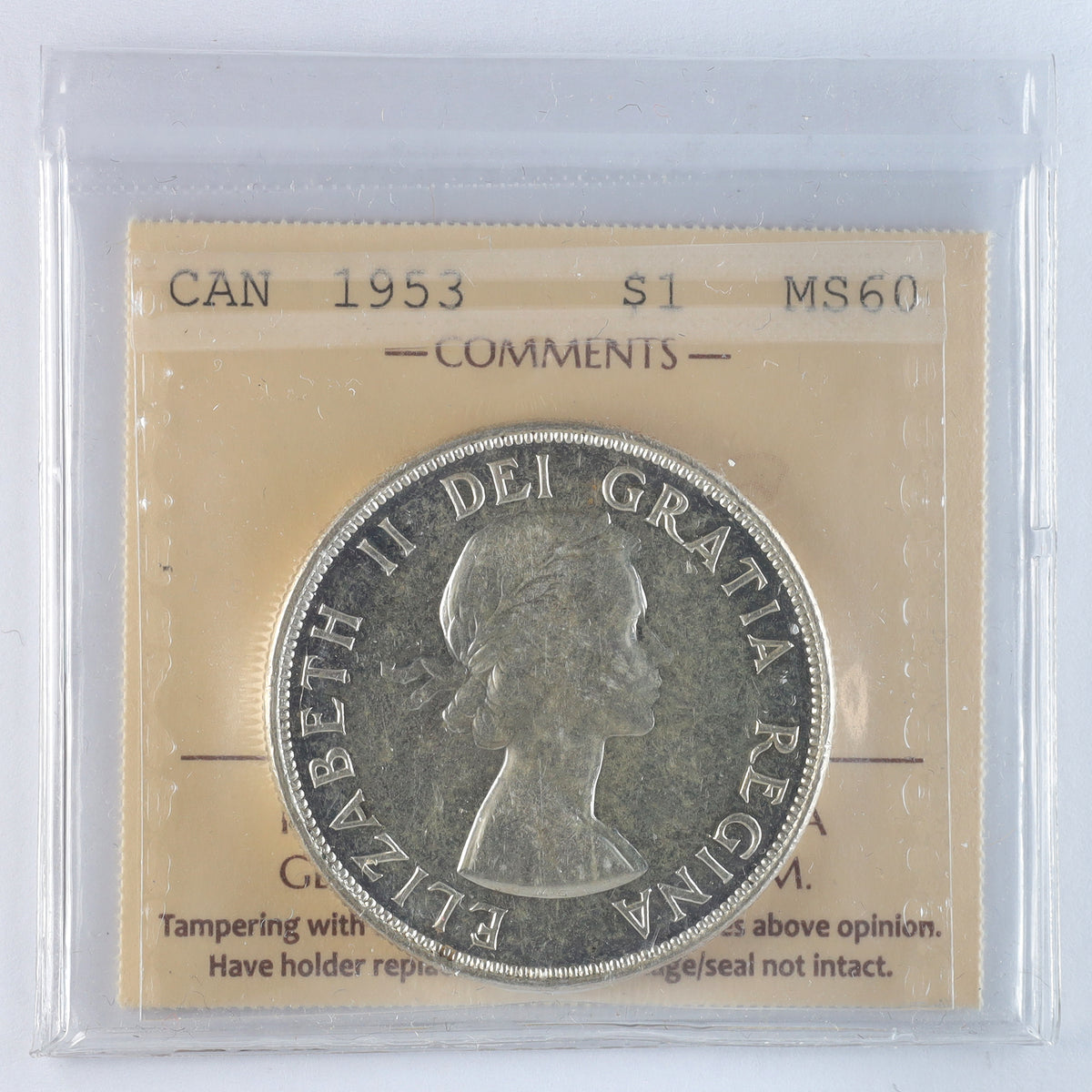 1953 NSF Canada Dollar ICCS Certified MS60