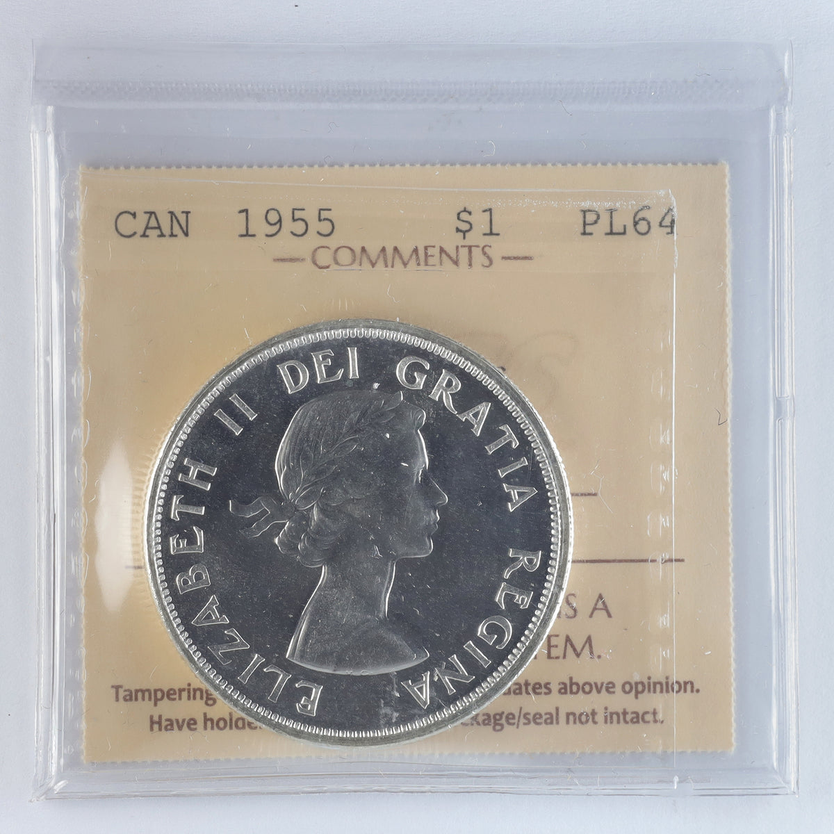 1955 Arnprior Without Die Breaks Canada Dollar ICCS Certified PL64