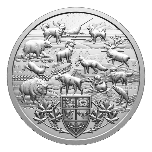 2026 Canada $500 Heraldic Landscape: Animals of Canada 5kg Fine Silver (No Tax)