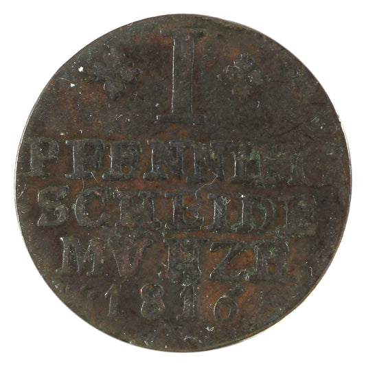 German States 1816 Brunswick-Wolfenbuttel 1 Pfennig