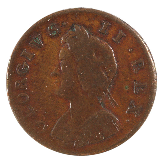 Great Britain 1730 George II Farthing F-VF (F15)