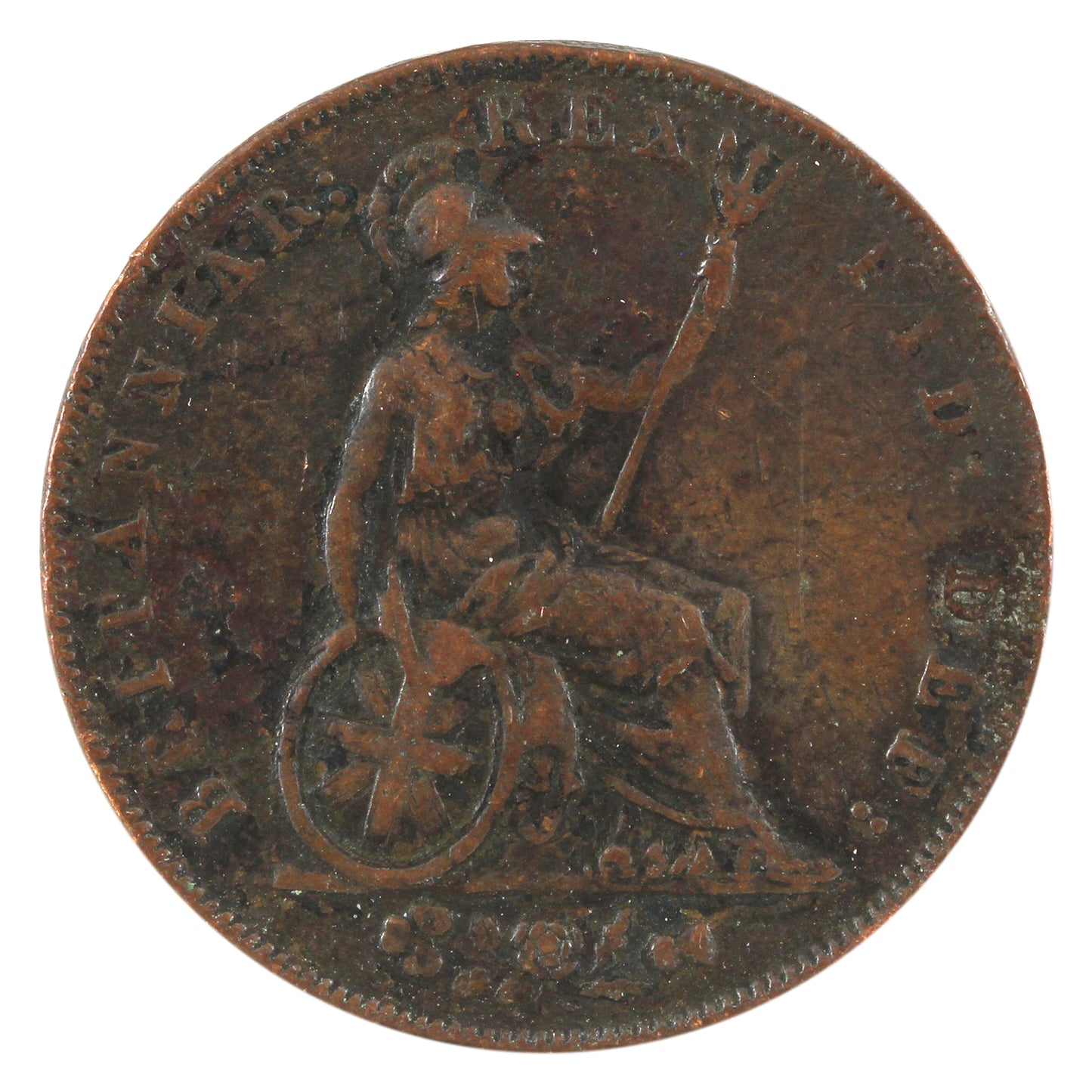 Great Britain 1826 George IV Half Penny Fine (F12) impaired