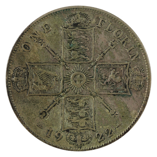 Great Britain 1922 Florin F-VF (F15) toned