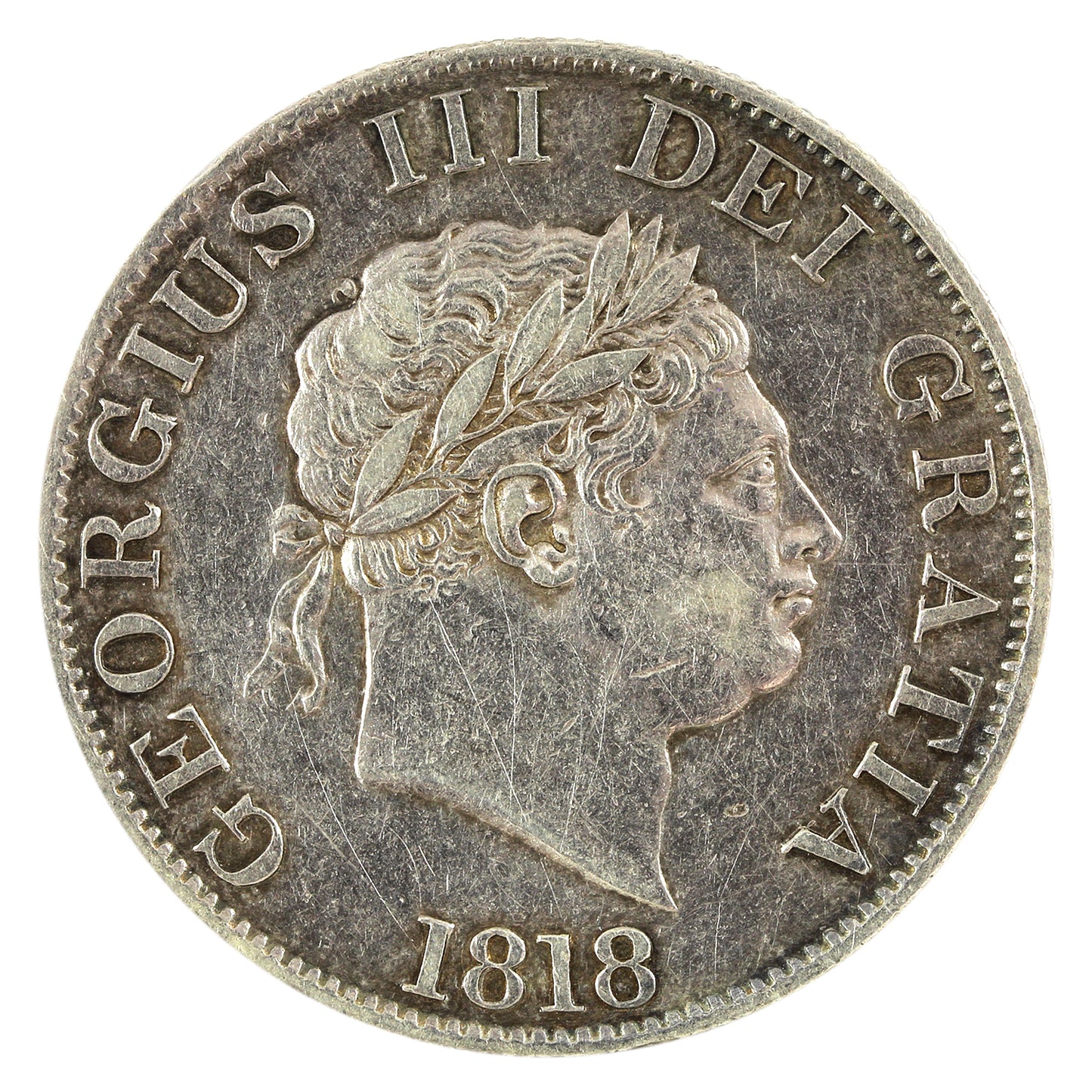 Great Britain 1818 1/2 Crown Extra Fine (EF40) impaired