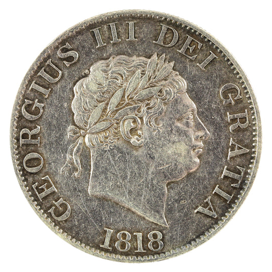 Great Britain 1818 1/2 Crown Extra Fine (EF40) impaired