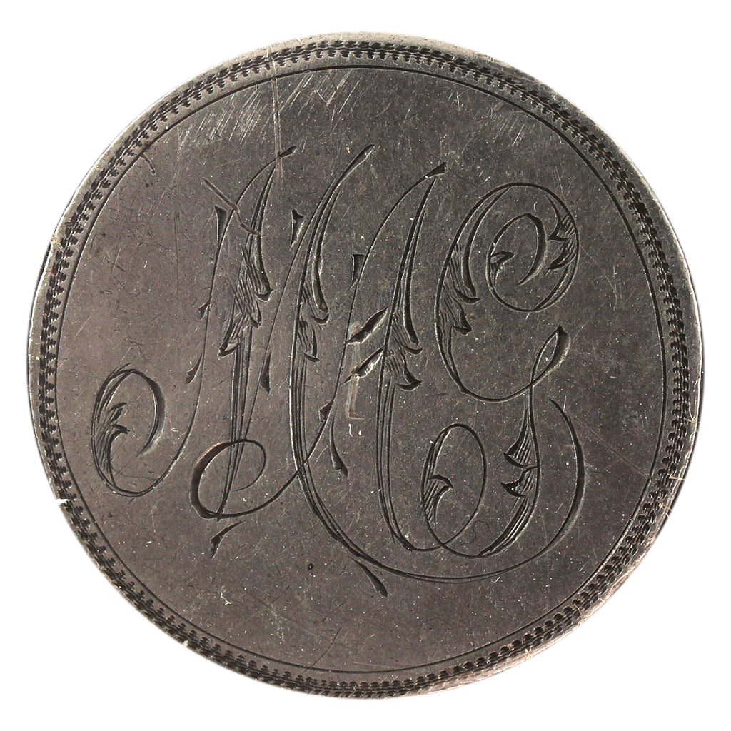 Love Token "MAG" Struck on Great Britain 1858 Shilling