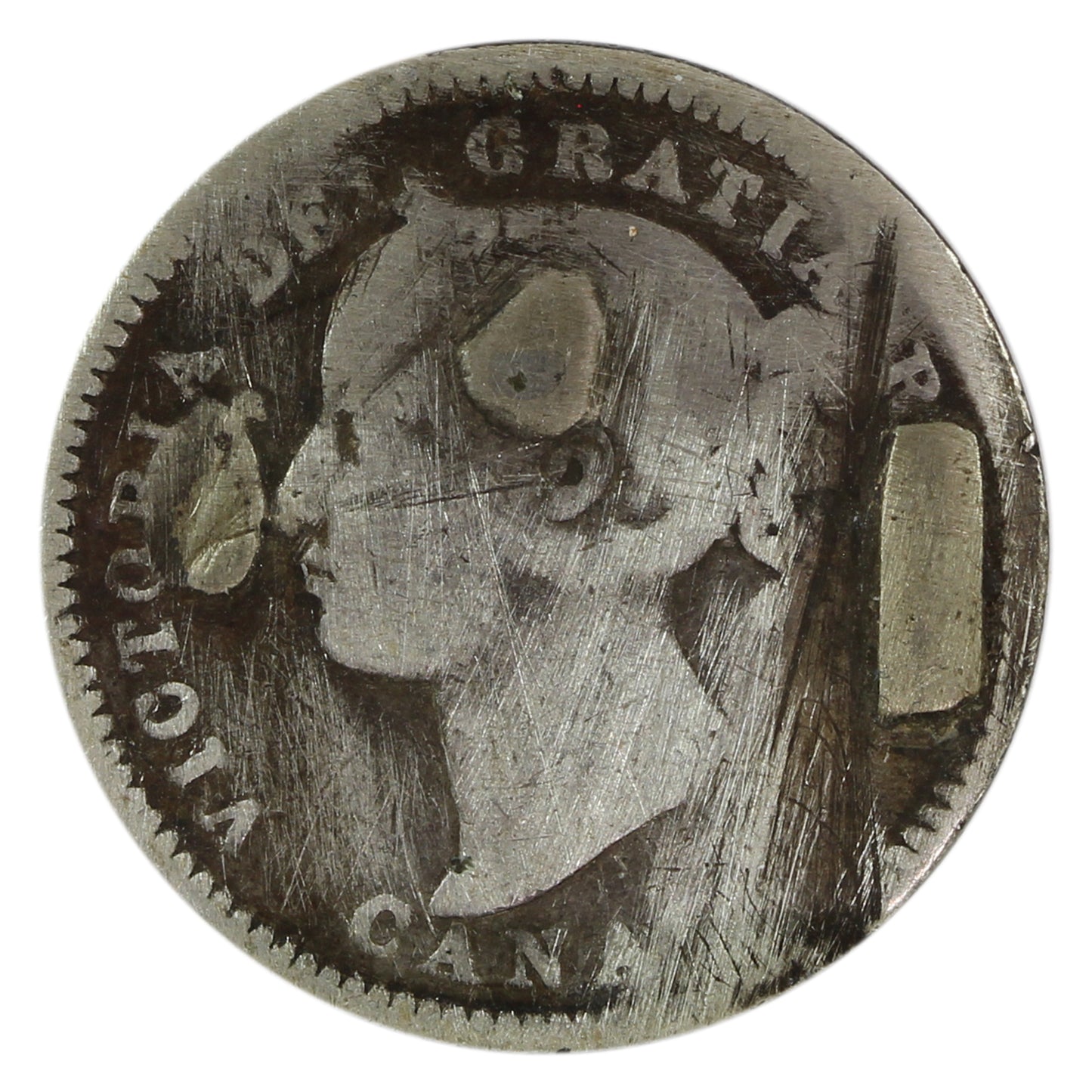 Love Token "BABY" Struck on Victorian Canadian 10-cent