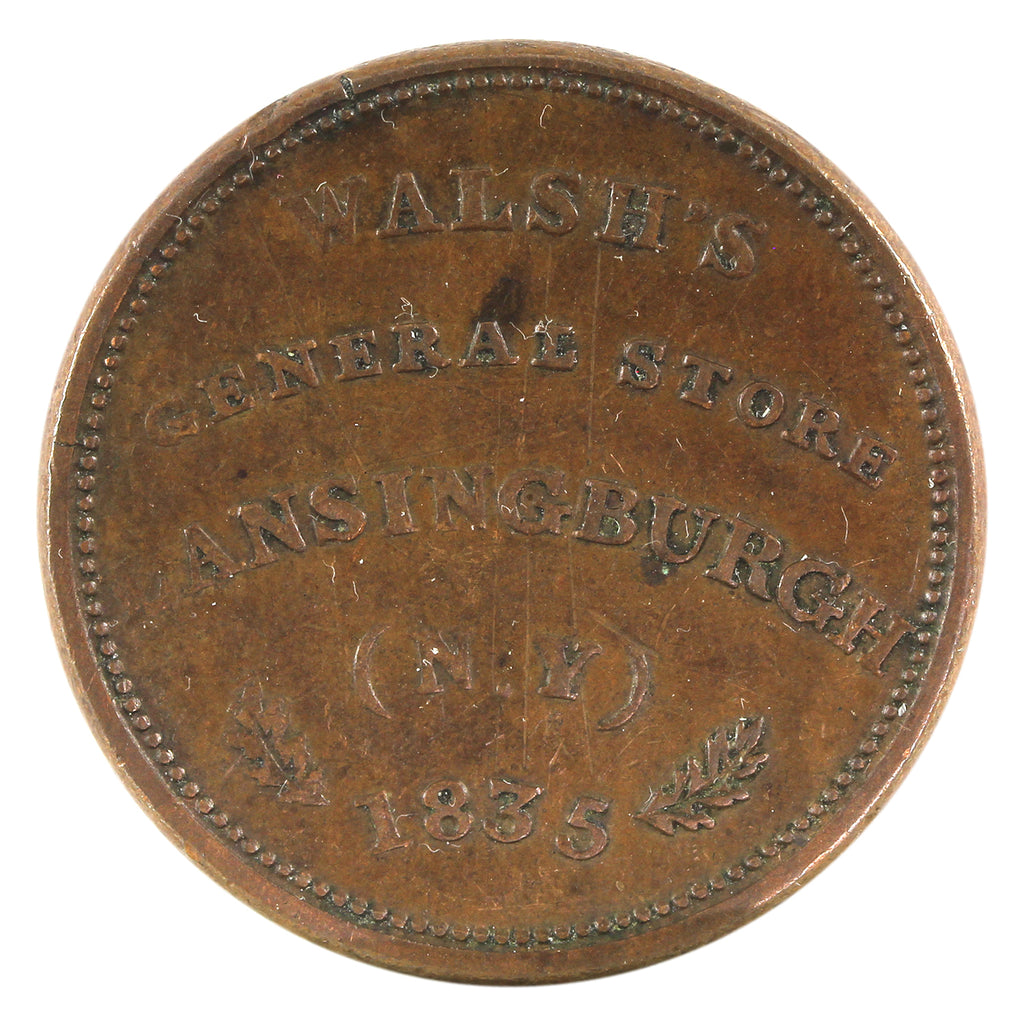 1835 USA Walsh' General Store Lansingburg NY Hard Times Token