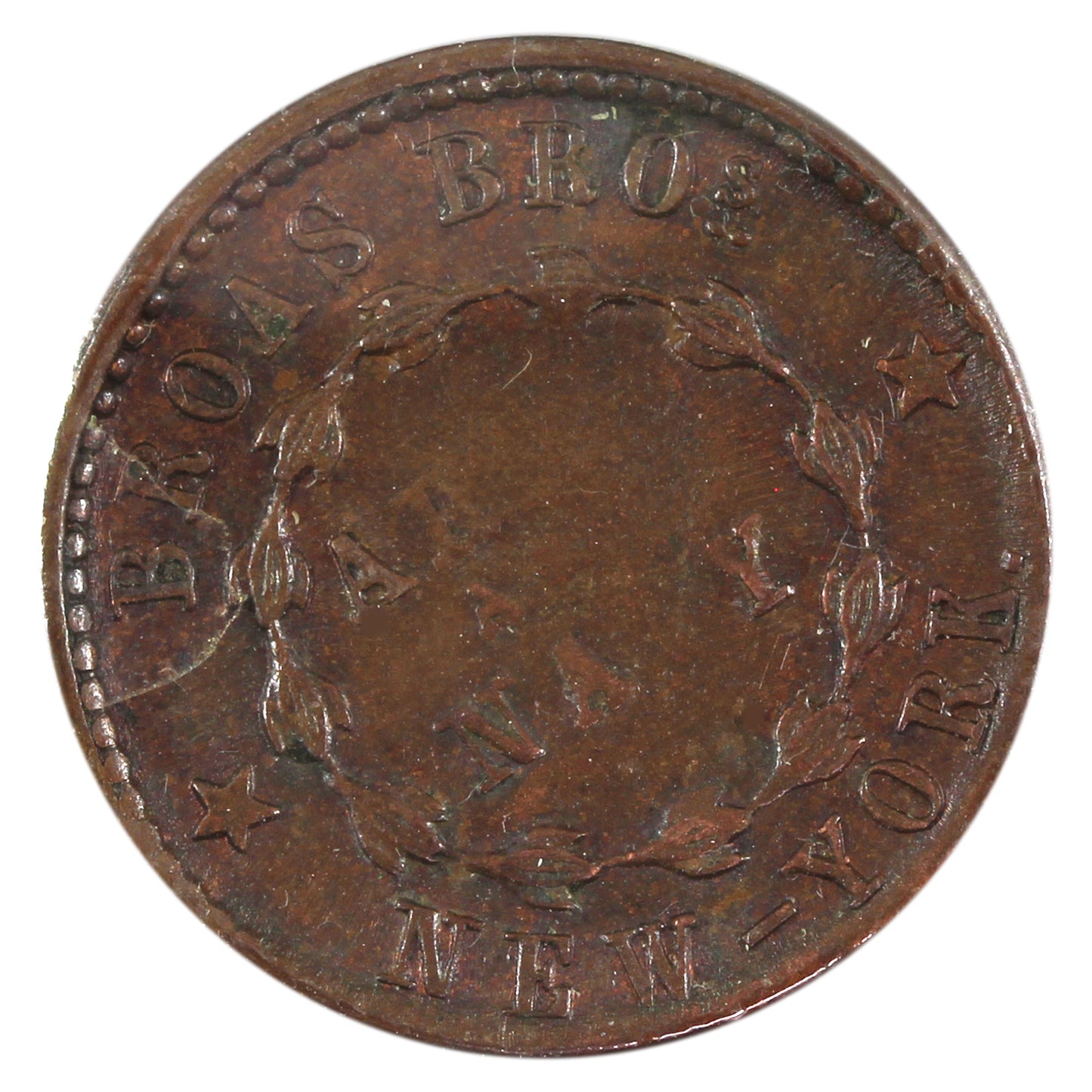 Benjamin Fraklin Broas Bros New York Army & Navy Token