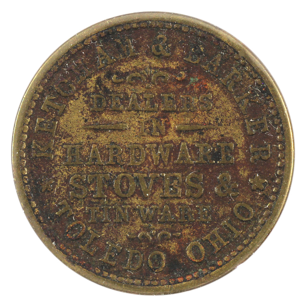 1863 USA Civil War Token Ketcham & Barker, Toledo, OH Token