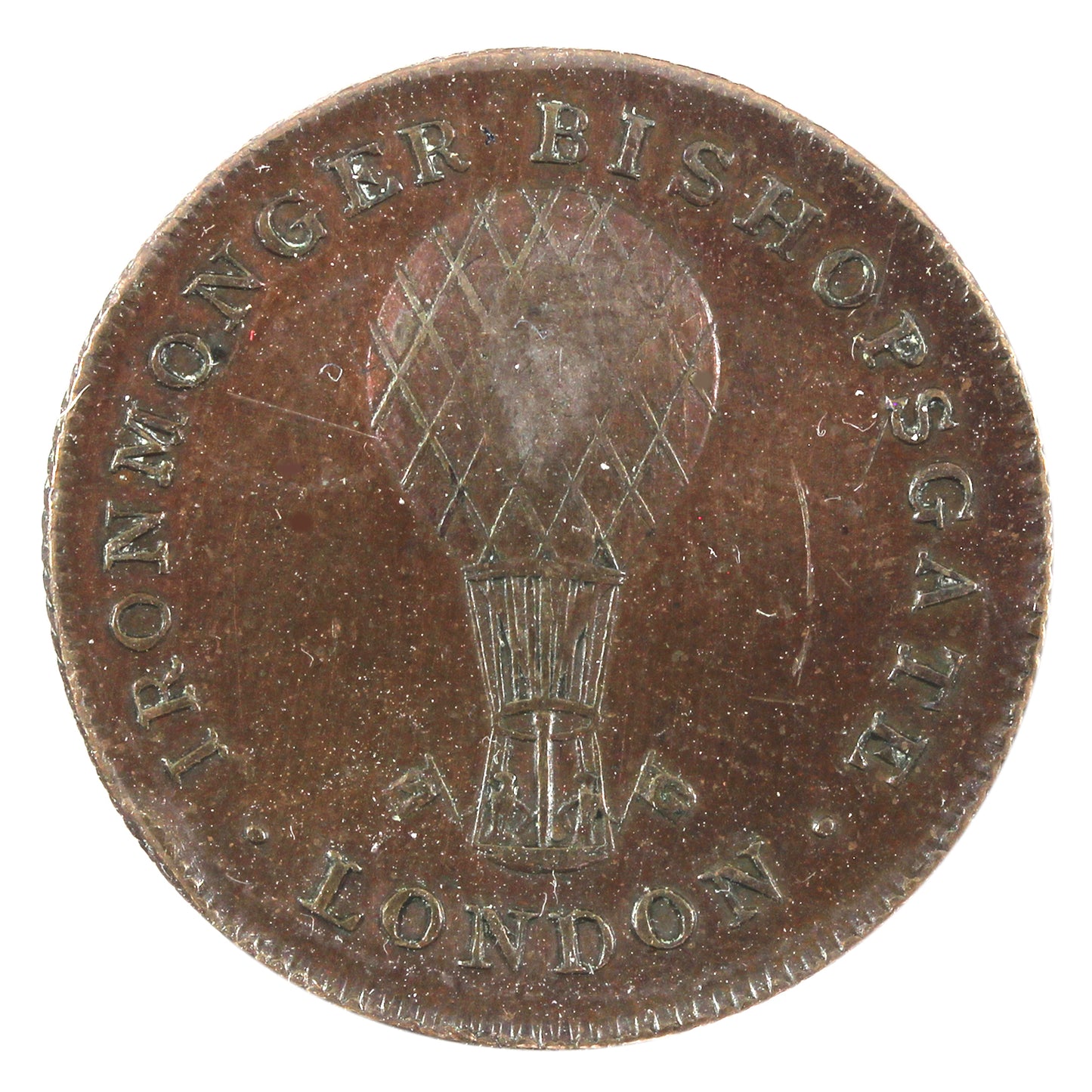 1825 GB Bishopsgate London, Isaac Earlysman Sparrow Merchant Token