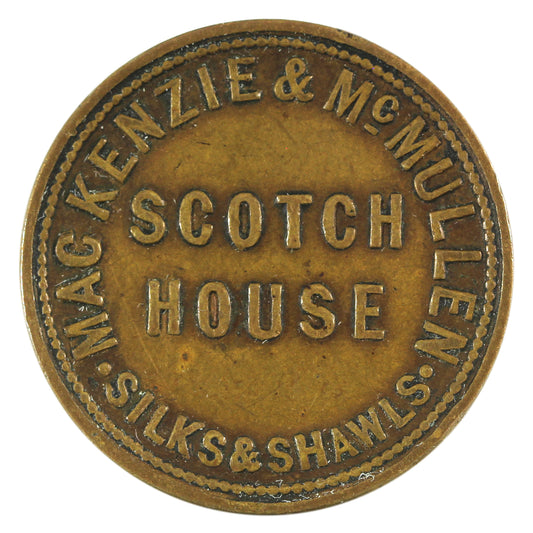 1840s Ireland MacKenzie & McMullen Scotch House Cheap Drapery Merchant Token