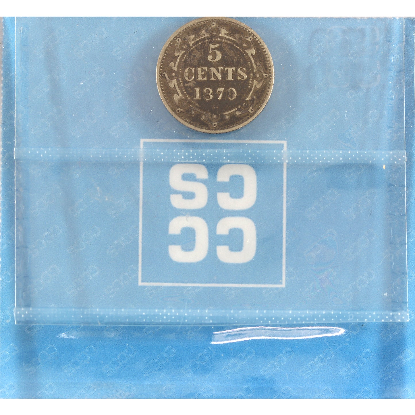 1870 Obv. 1 Newfoundland 5-cents CCS Certified F12 corrosion