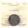 1881 Newfoundland 20-cents ICCS Certified VF20 cleaned