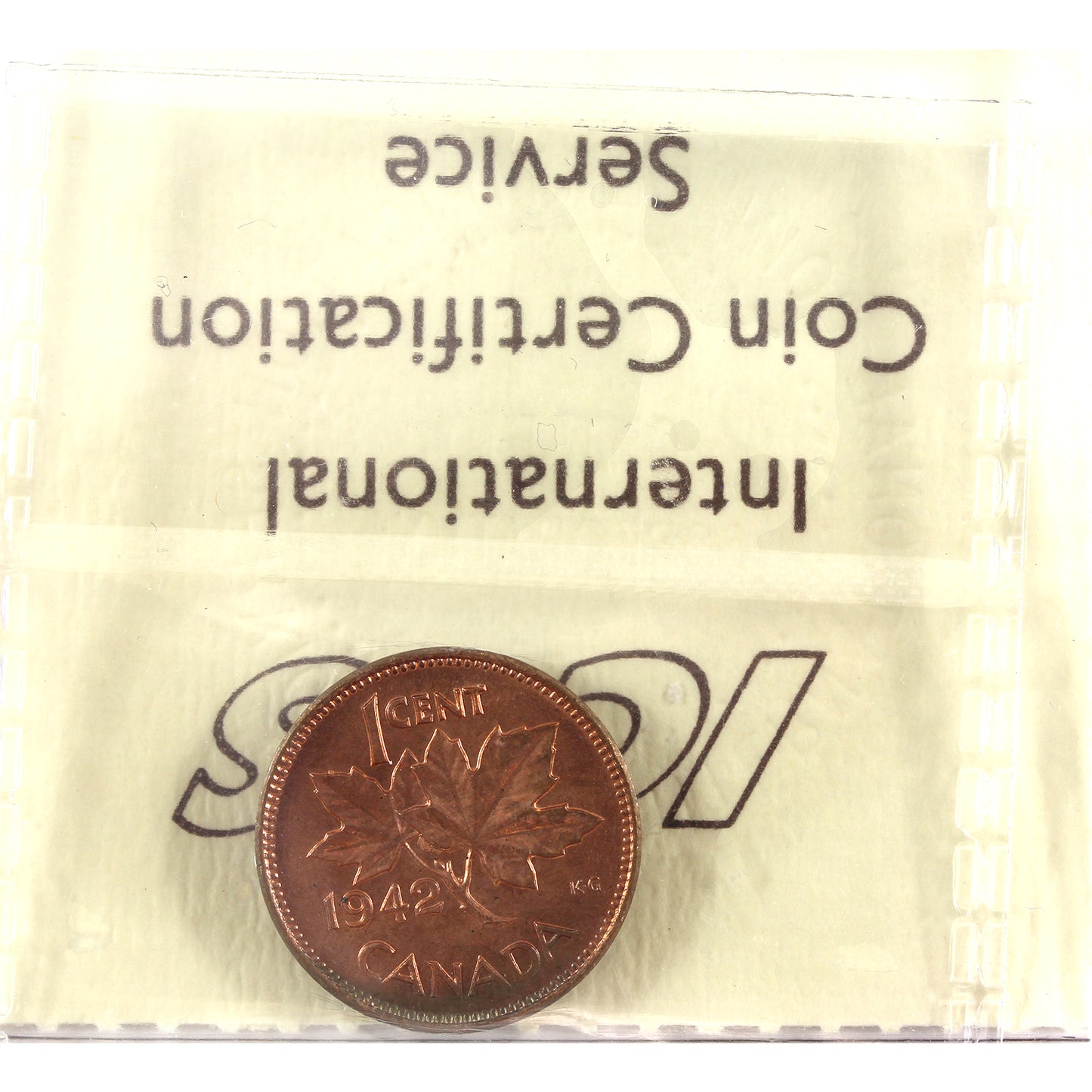 1942 Canada 1-cent ICCS Certified MS-63 Red and Brown