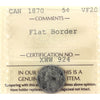 1870 Flat Border Canada 5-cents ICCS Certified VF20 (impaired)
