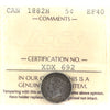 1882H Canada 5-cents ICCS Certified EF40 (toned)