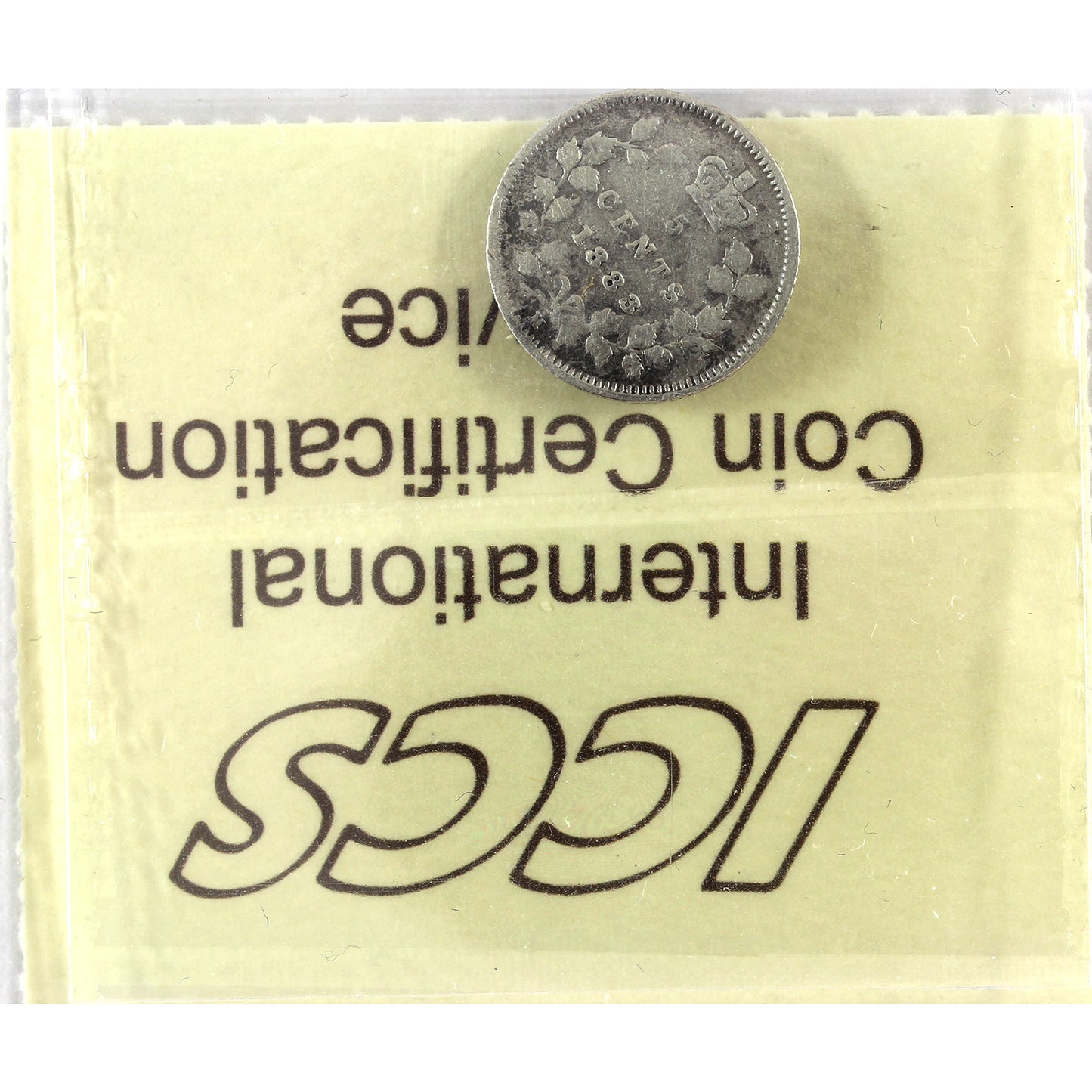 1883H Obv. 4 Canada 5-cents ICCS Certified VG8 (bent)