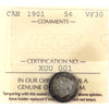 1901 Canada 5-cents ICCS Certified VF30 (toned)