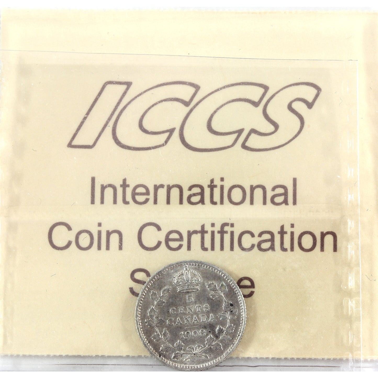 1908 Small 8 Canada 5-cents ICCS Certified EF45 (toned)