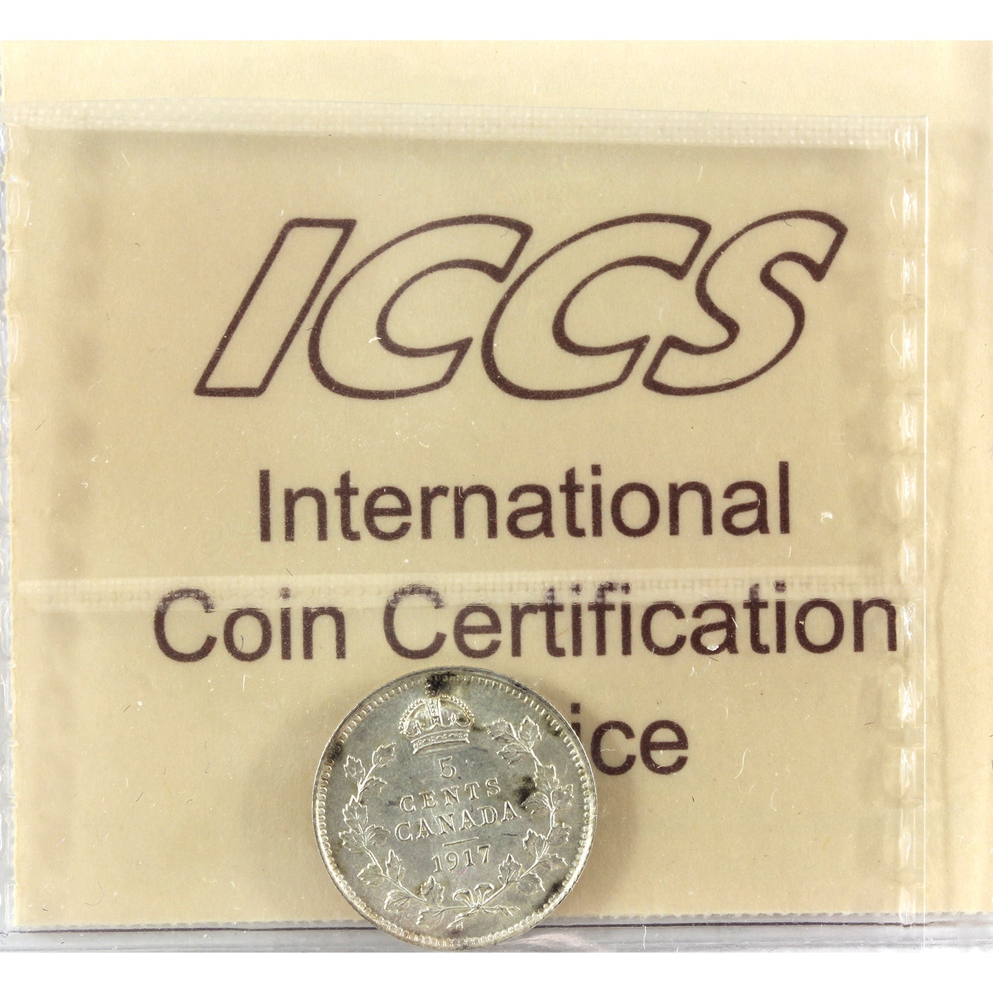 1917 Canada 5-cents ICCS Certified MS-63 (toned)
